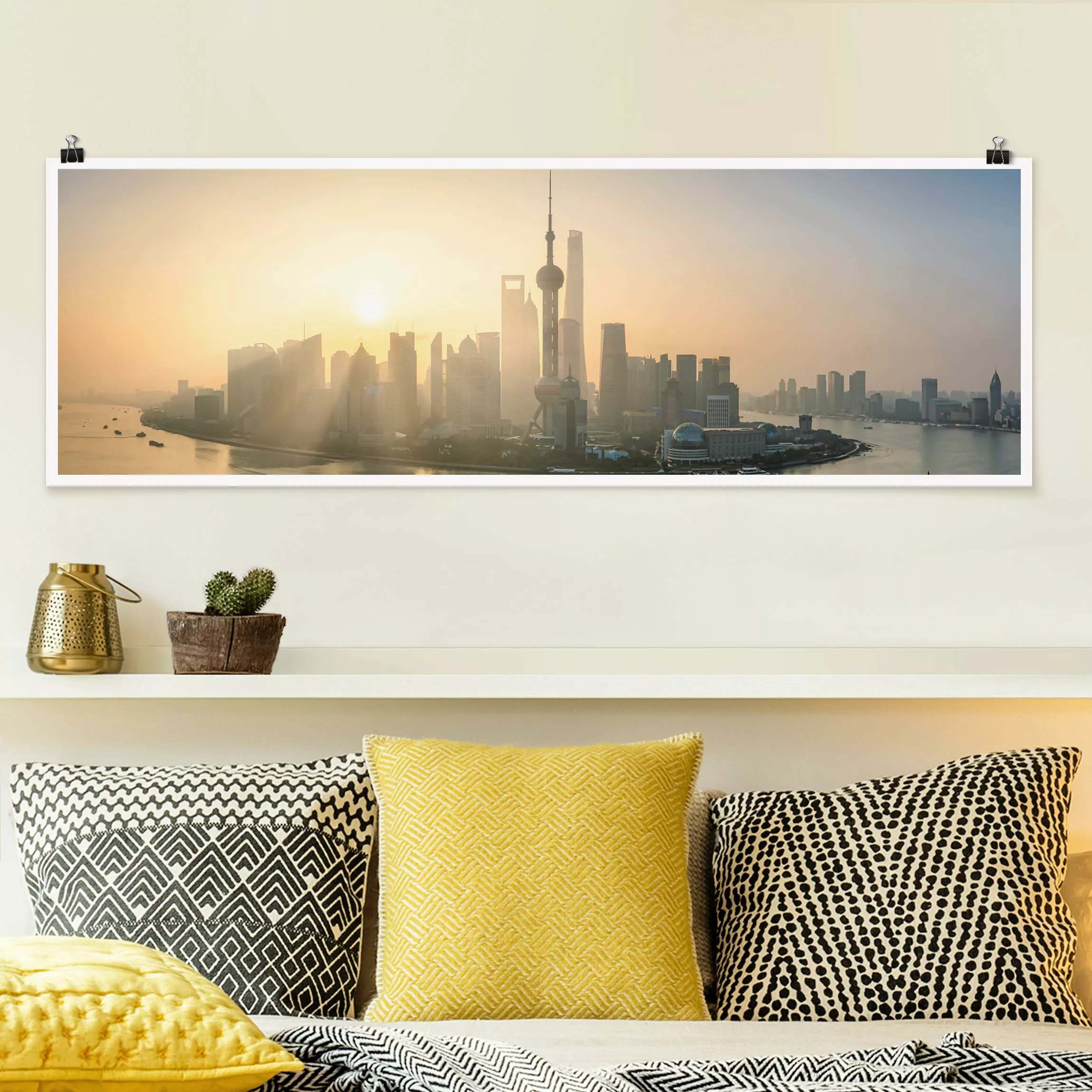 Poster Pudong bei Sonnenaufgang günstig online kaufen