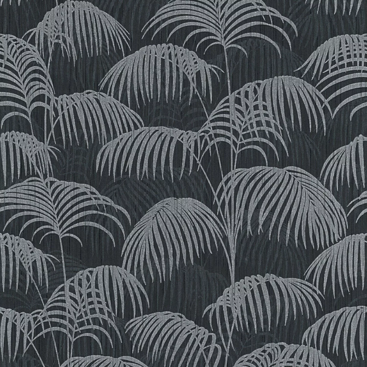 Bricoflor Elegante Tapete mit Farn Design Graue Vlies Textiltapete mit Palm günstig online kaufen