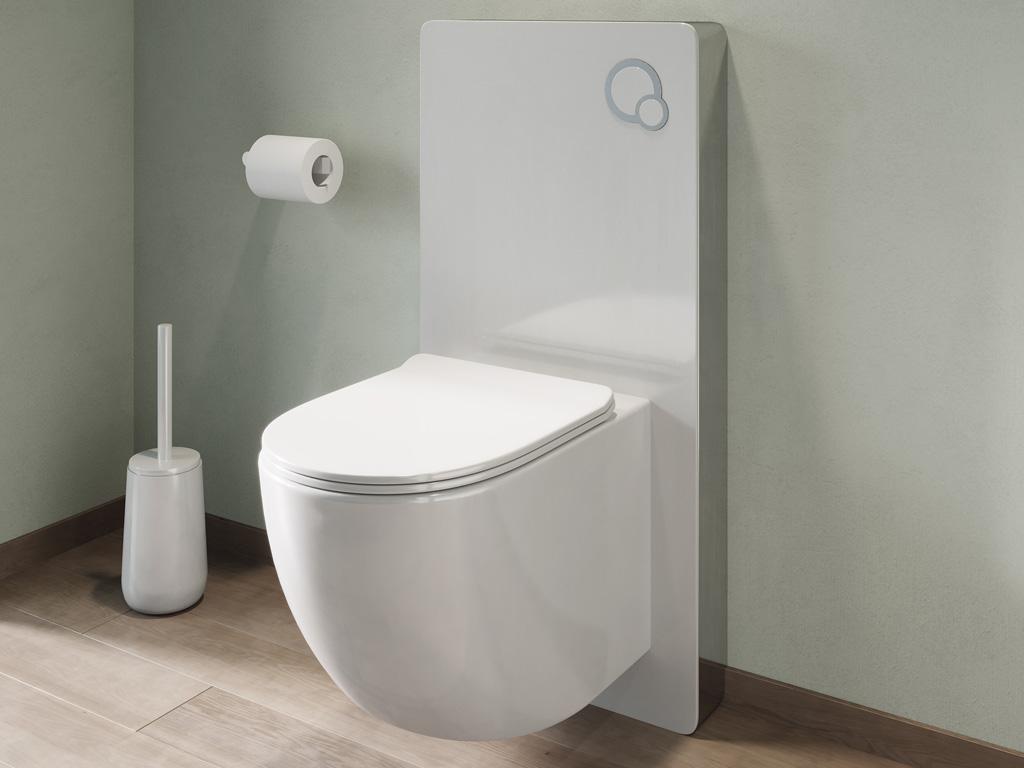 Sparset - Wand-WC mit dekorativem Trägergestell - Weiß glänzend - JAVOINE günstig online kaufen