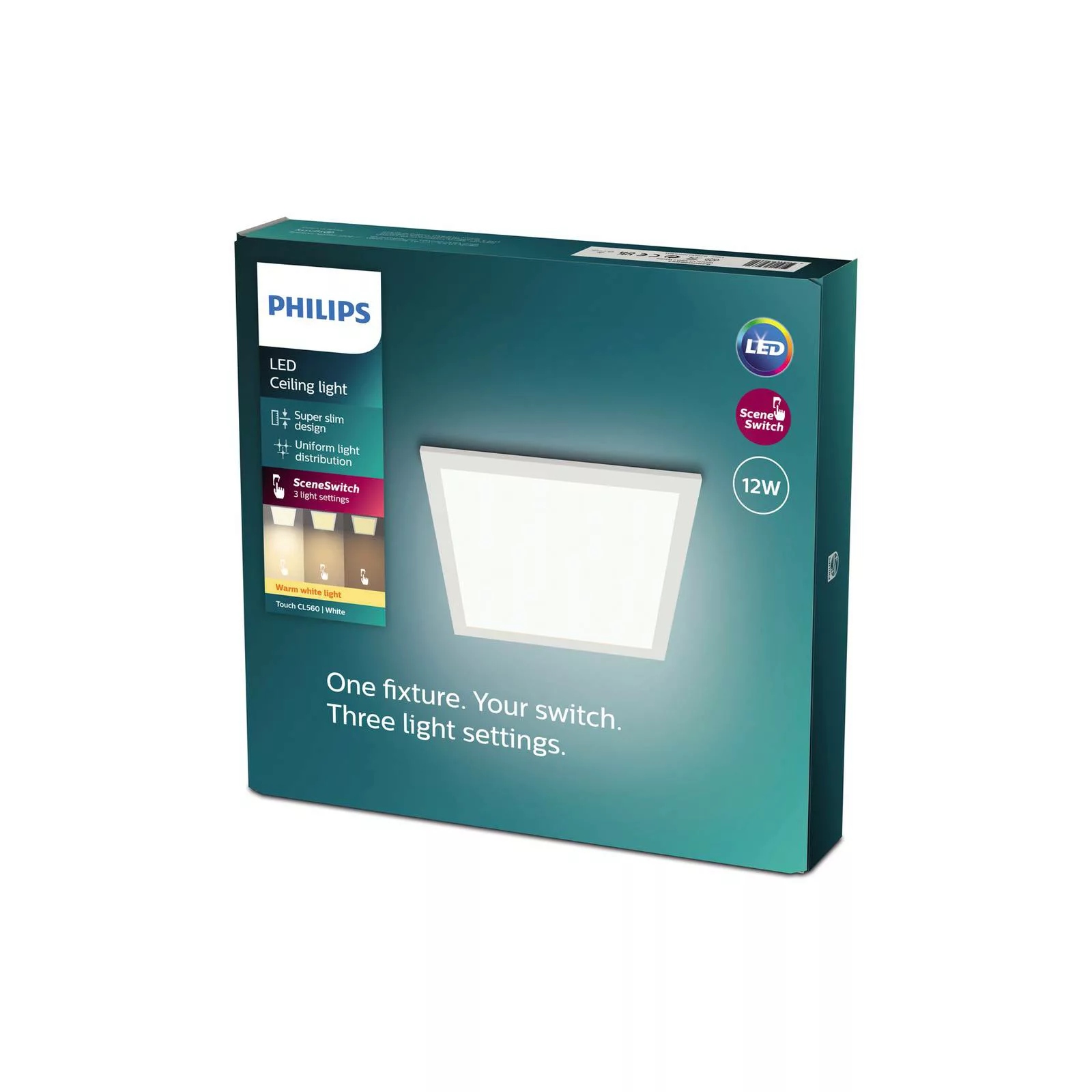 LED Deckenleuchte Touch in Weiß 12W 1100lm 328x328mm Warmweiß günstig online kaufen