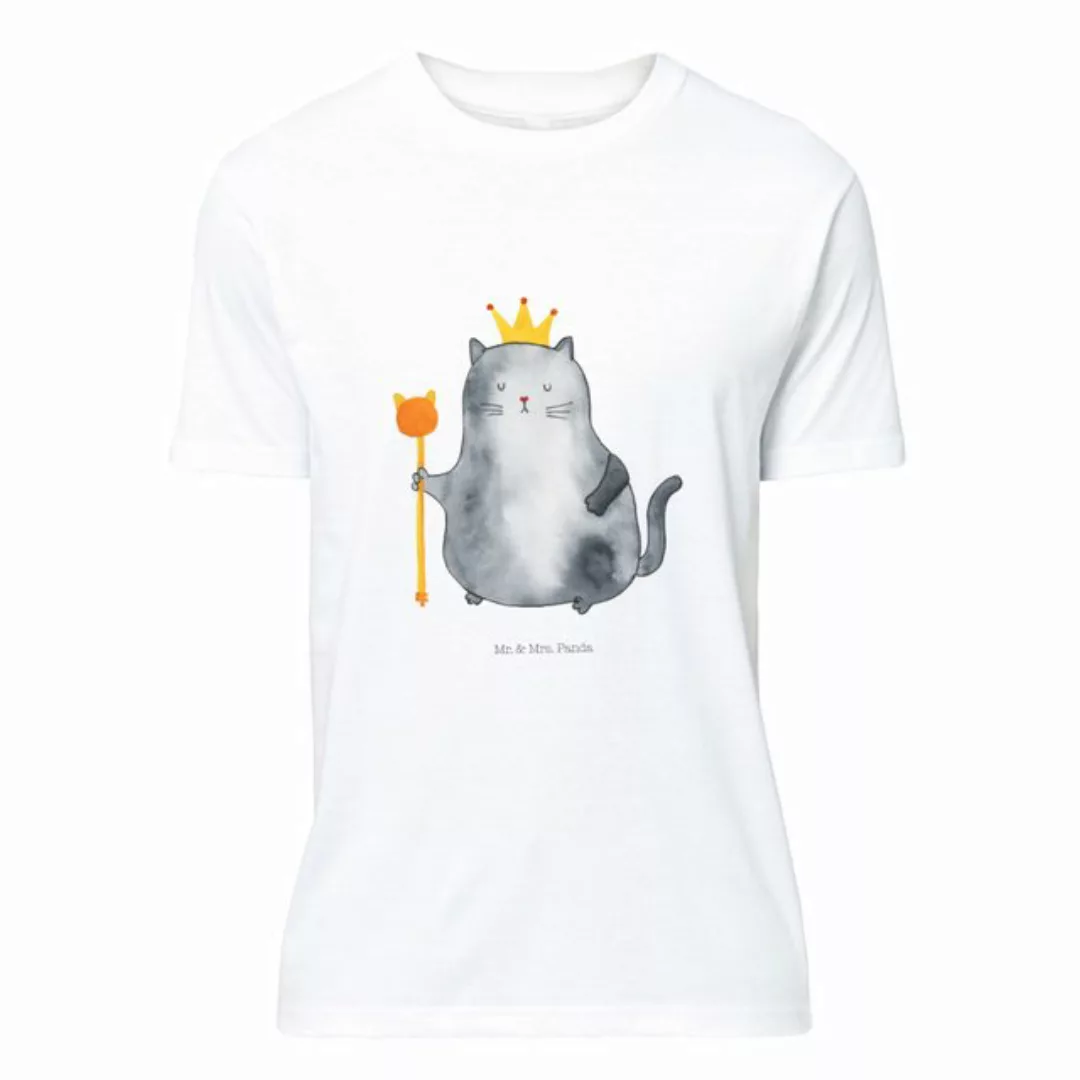 Mr. & Mrs. Panda T-Shirt Katzen Koenig - Weiß - Geschenk, T-Shirt mit Spruc günstig online kaufen