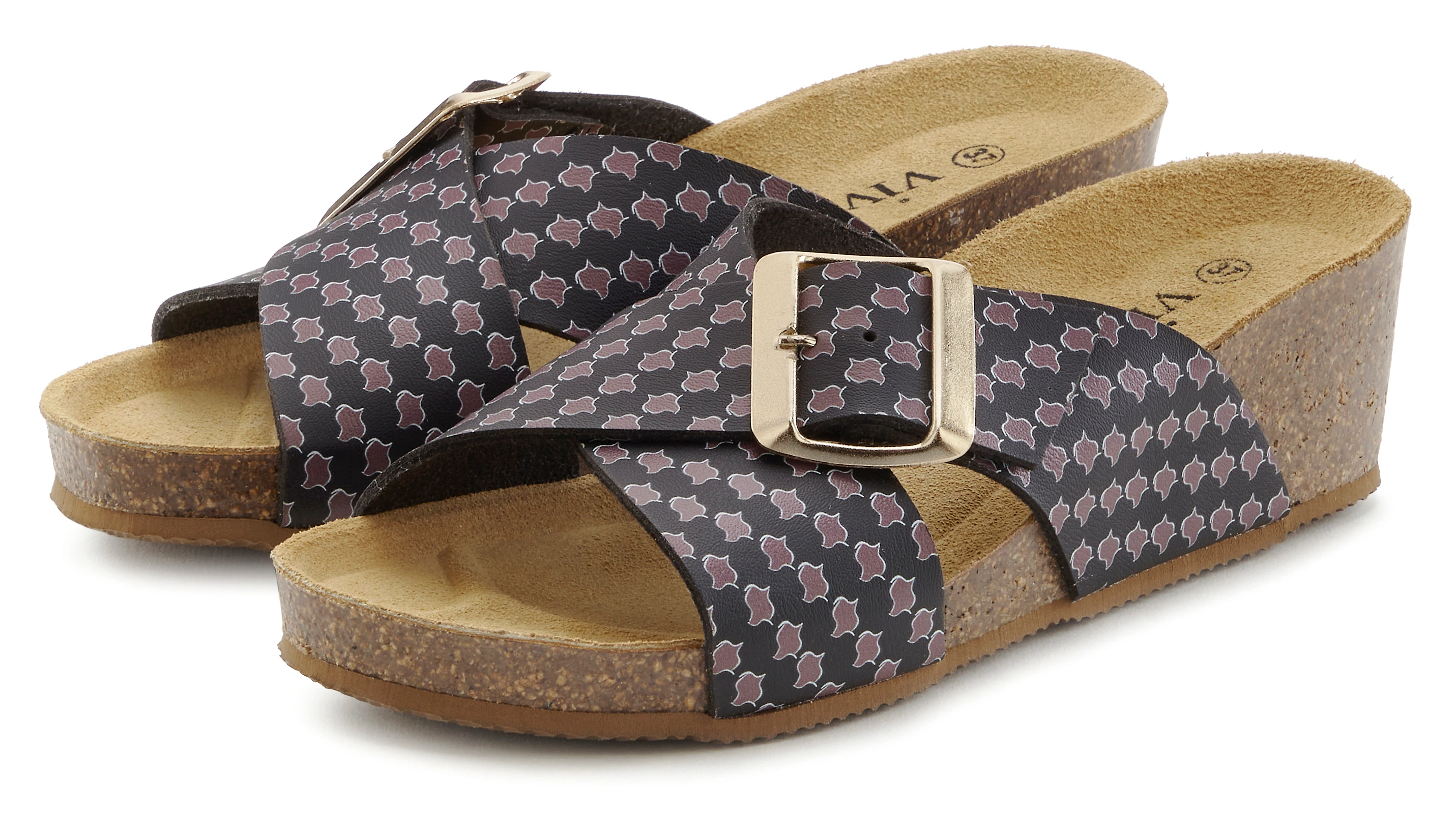 Vivance Pantolette "Sandale, Mule, offener Schuh", mit Komfortkorkfußbett a günstig online kaufen