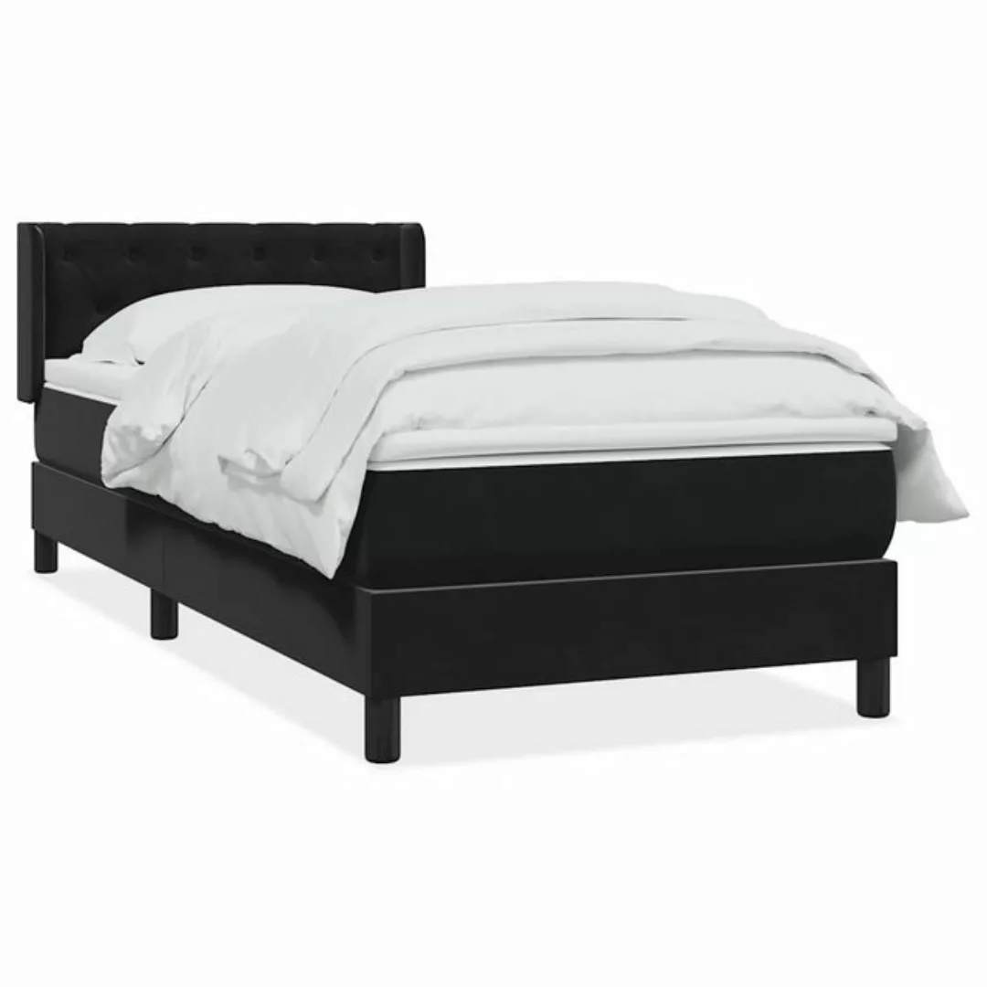 vidaXL Boxspringbett, Boxspringbett mit Matratze Schwarz 80x220 cm Samt günstig online kaufen