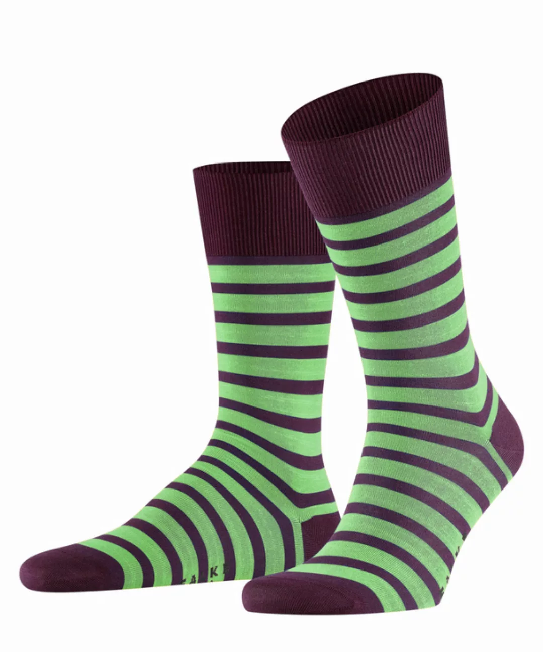 FALKE Even Stripe Herren Socken, 39-42, Lila, Streifen, Baumwolle, 13326-81 günstig online kaufen