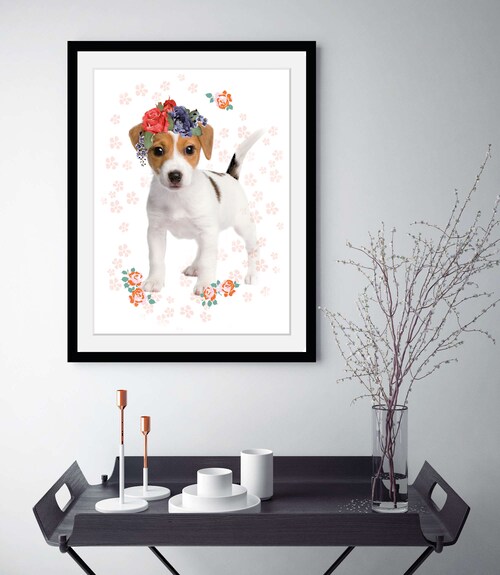 queence Bild »Blumenhund«, Hunde, (1 St.) günstig online kaufen