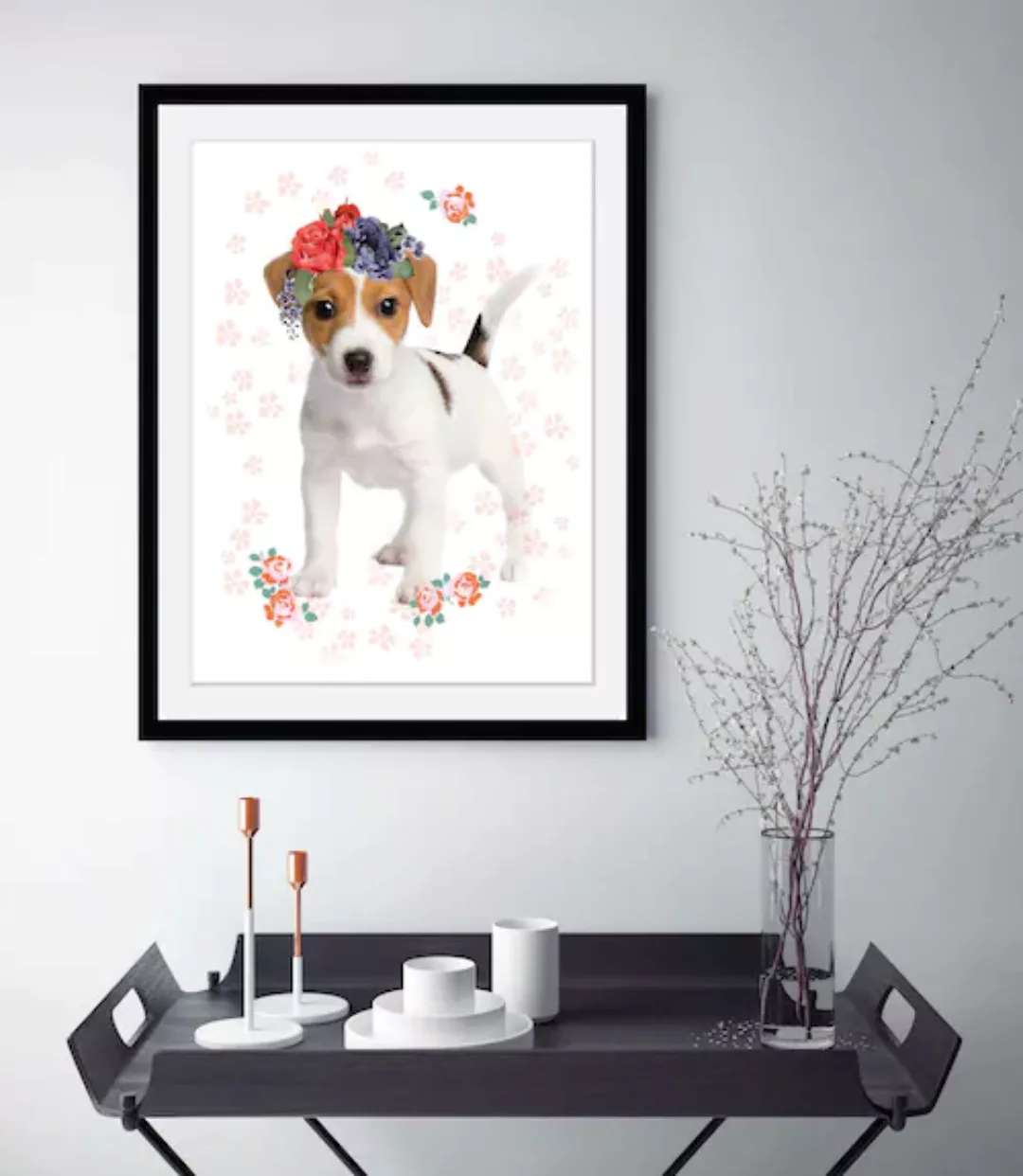 queence Bild "Blumenhund", Hunde, (1 St.) günstig online kaufen