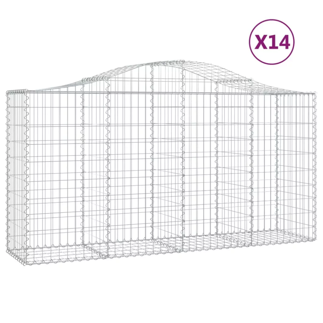 Vidaxl Gabionen Mit Hochbogen 14 Stk 200x50x100/120cm Verzinktes Eisen günstig online kaufen