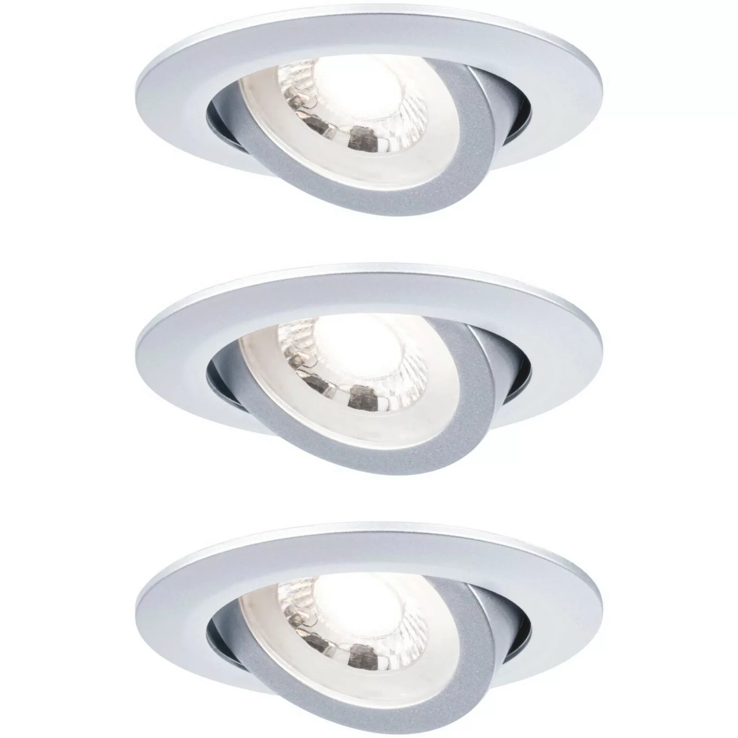 Paulmann LED-Einbaustrahler 3er Set Chrom matt schwenkbar günstig online kaufen