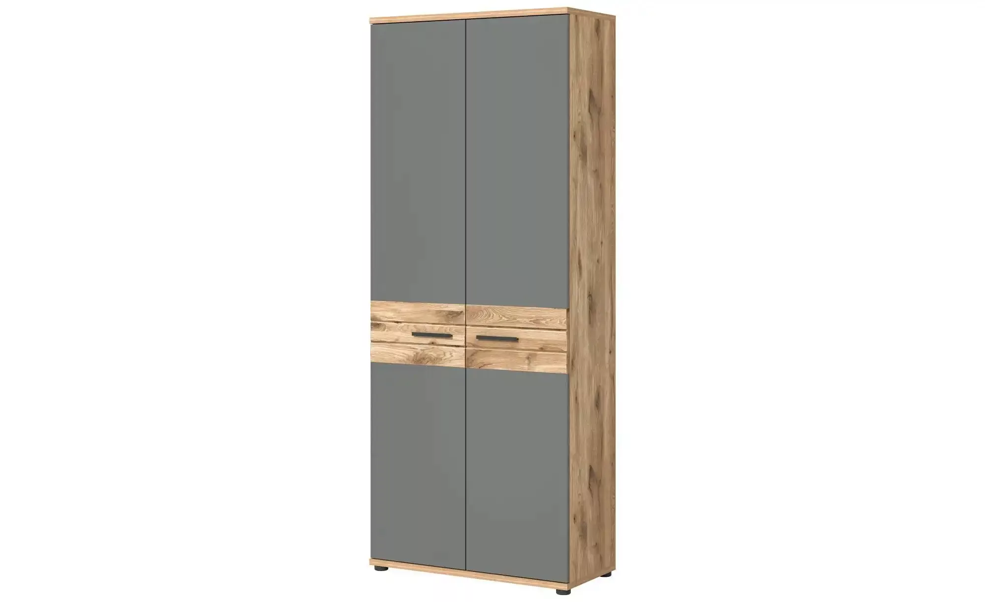 xonox.home Aktenschrank in Nox Oak / Basalt Grau - 80x199x37cm (BxHxT) günstig online kaufen