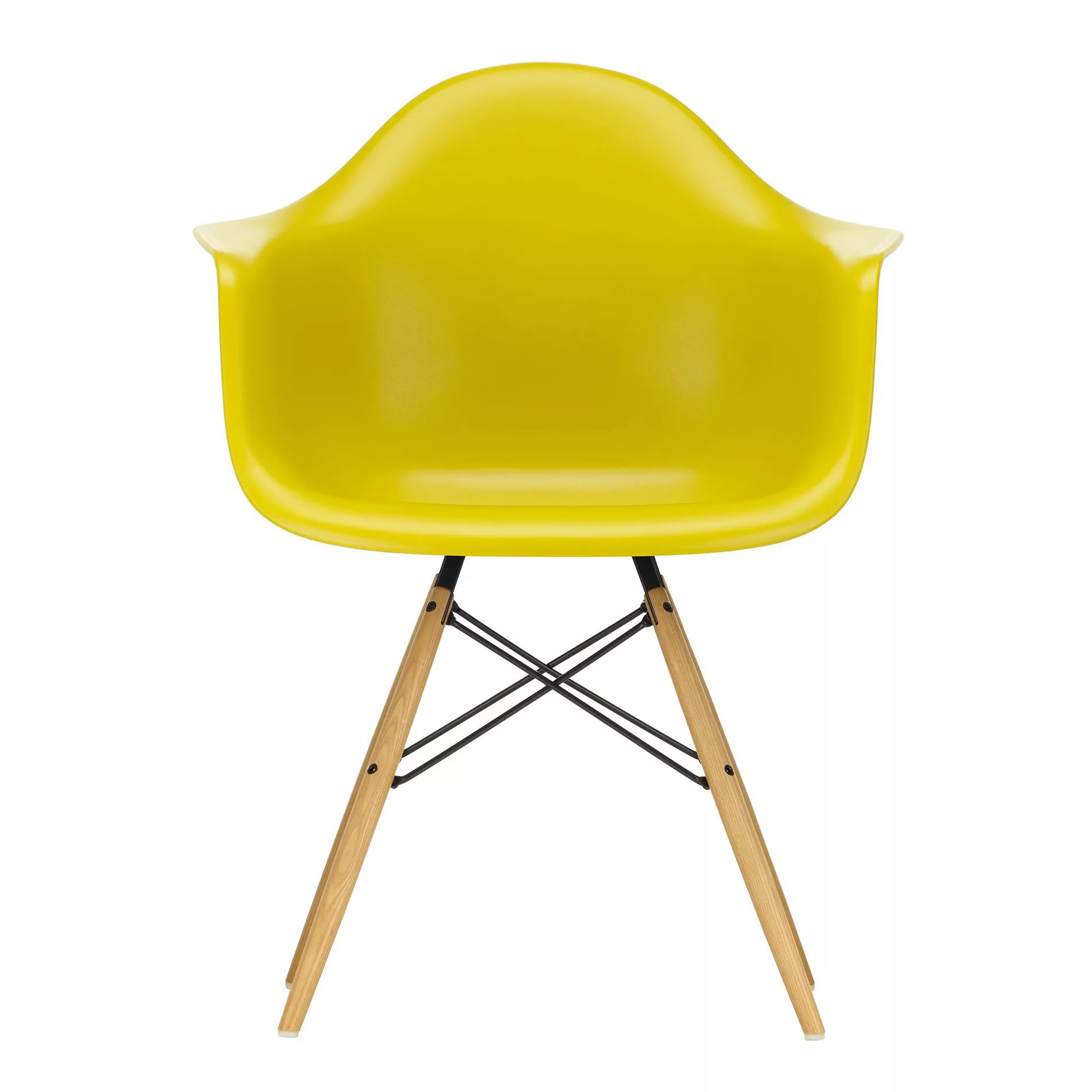 Vitra - Eames Plastic Armchair DAW Gestell Esche - senfgelb/Sitzschale Poly günstig online kaufen