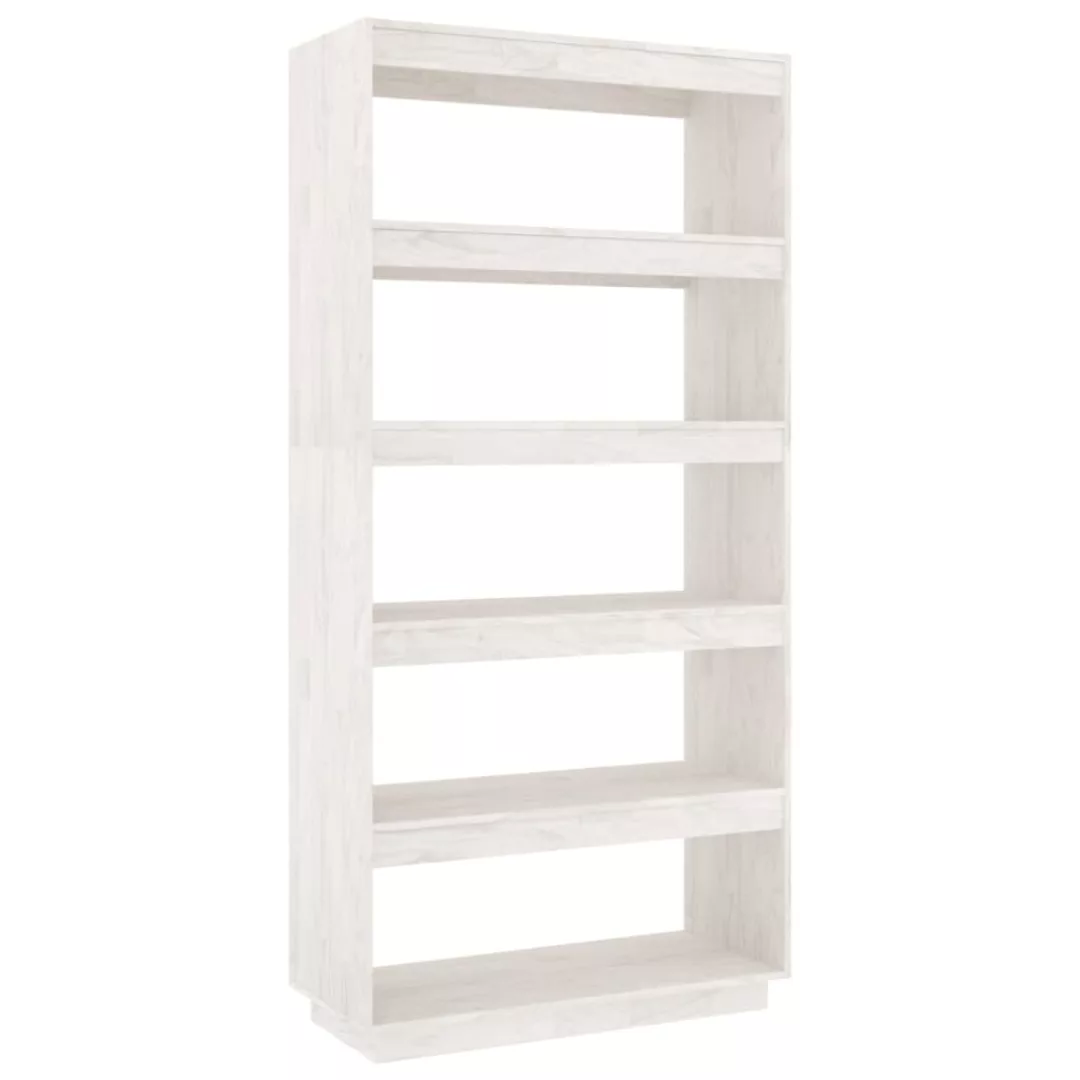 Bücherregal/raumteiler Weiß 80x35x167 Cm Massivholz Kiefer günstig online kaufen