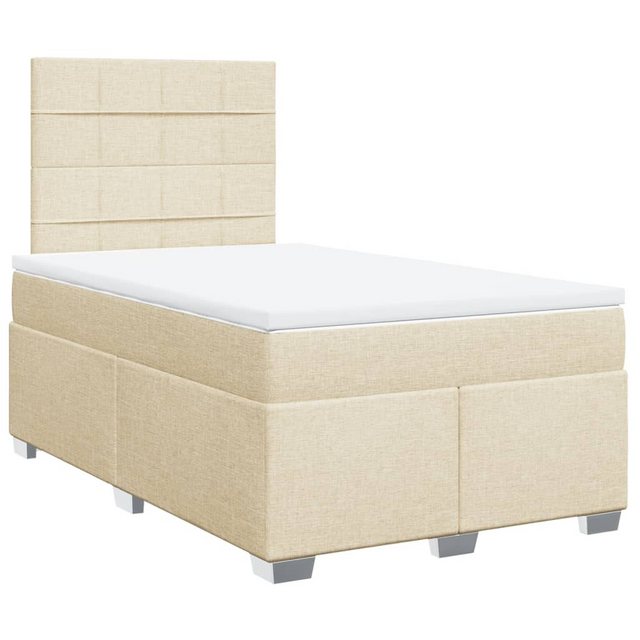 vidaXL Bett Boxspringbett mit Matratze Creme 120x190 cm Stoff günstig online kaufen