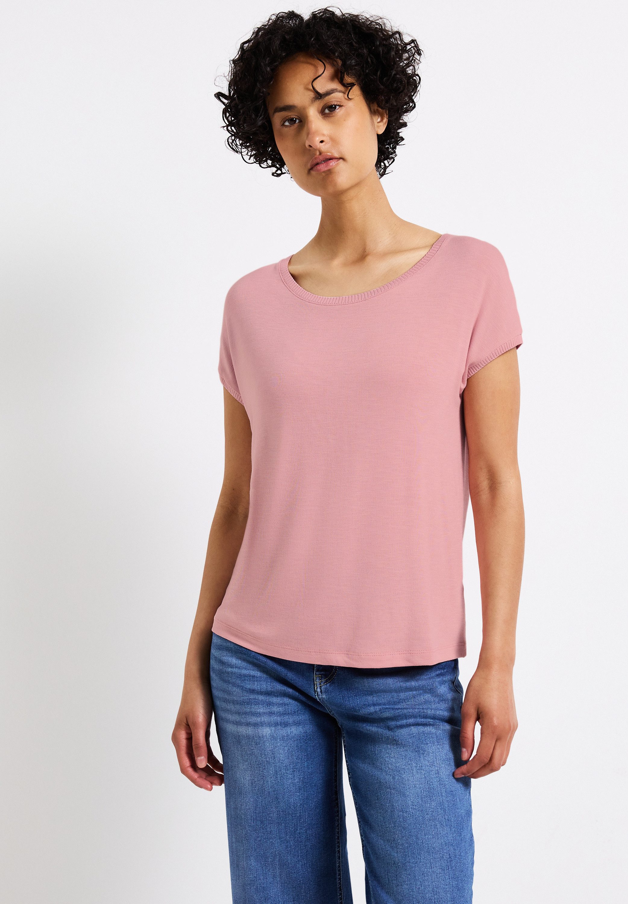 STREET ONE T-Shirt, mit Materialmix günstig online kaufen