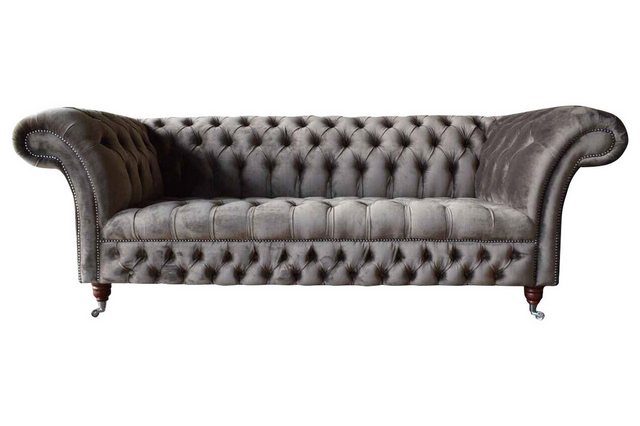 JVmoebel Sofa Englische Chesterfield Sofa Couch Büro Möbel Dreisitz Samt 23 günstig online kaufen