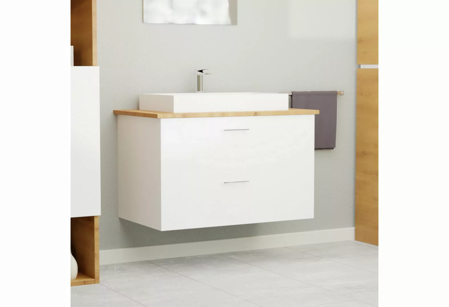 GARLIVO Waschbeckenunterschrank GLA-80 mit Schubladen, Badezimmer Waschtisc günstig online kaufen