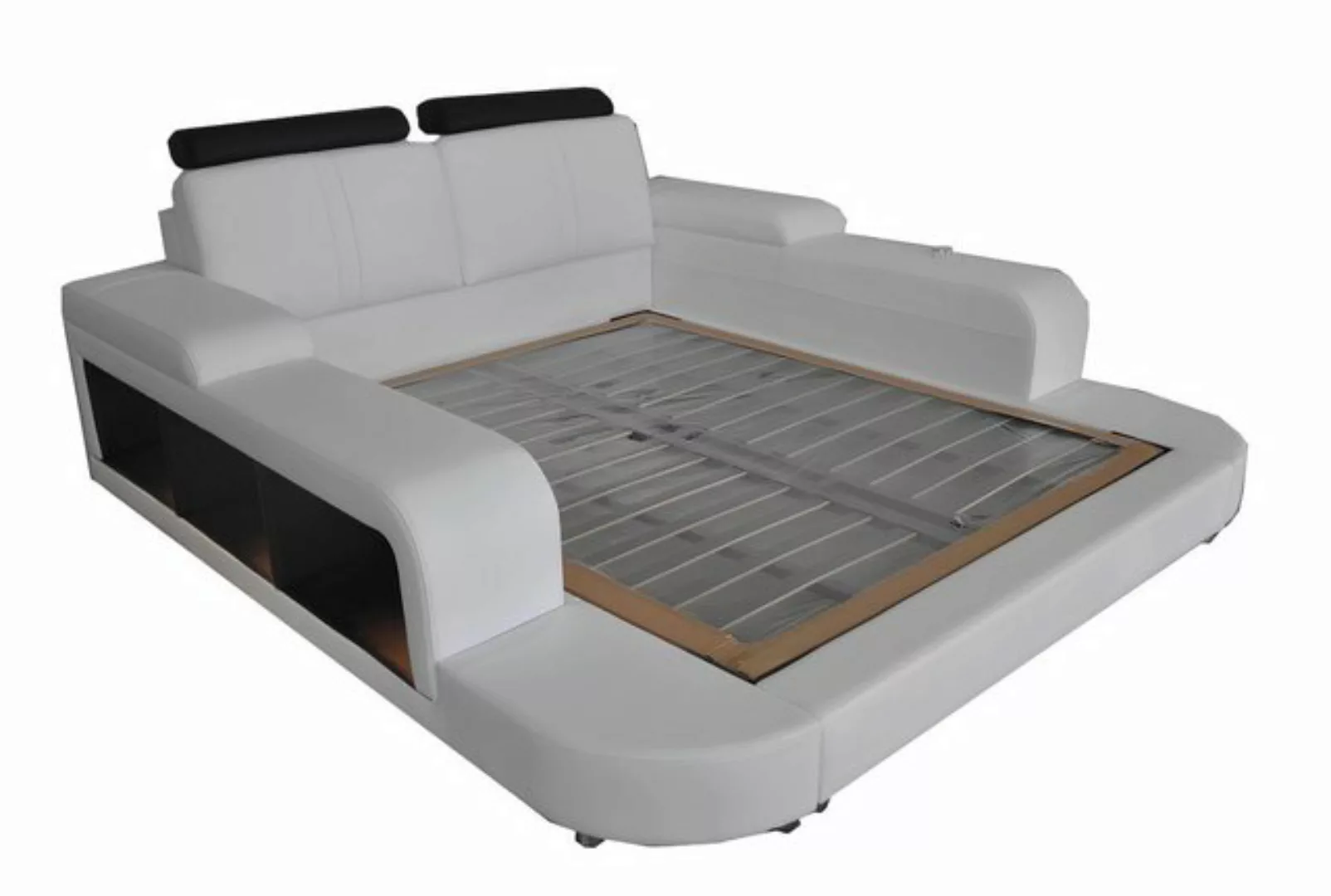 Xlmoebel Bett Großes Ledergestellbett mit Design, 200x200cm, Multifunktions günstig online kaufen