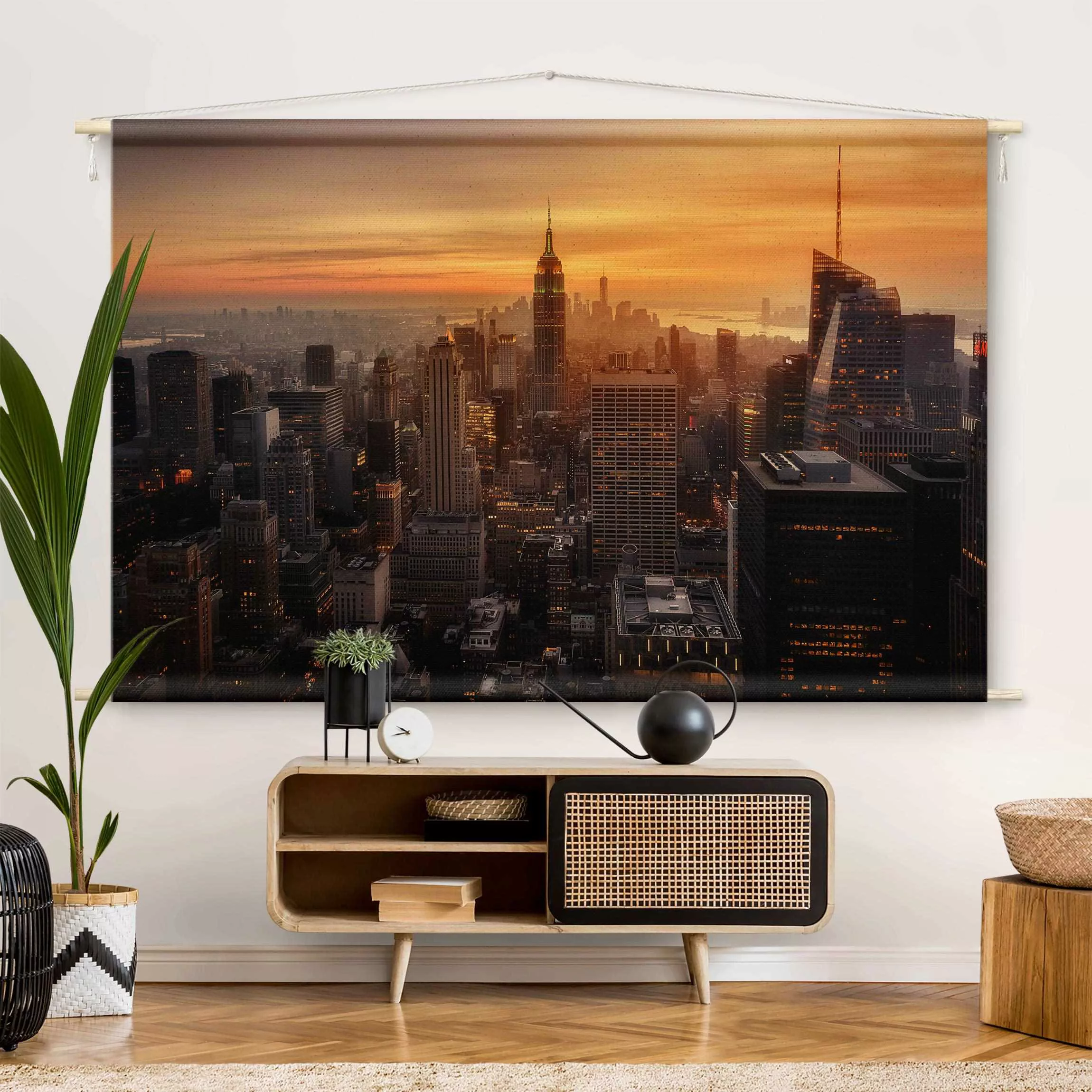 Wandteppich Manhattan Skyline Abendstimmung günstig online kaufen