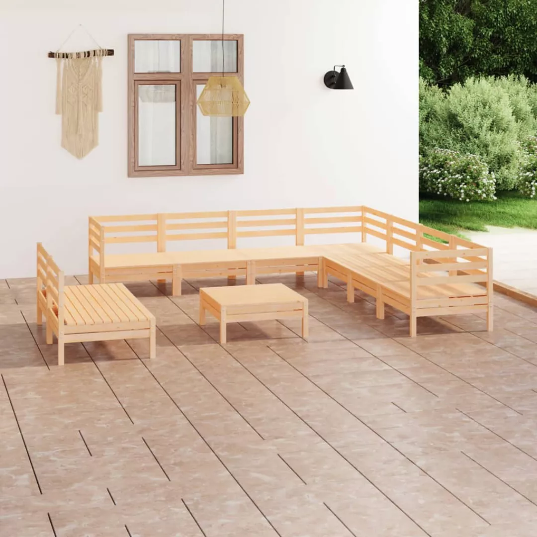 10-tlg. Garten-lounge-set Massivholz Kiefer günstig online kaufen