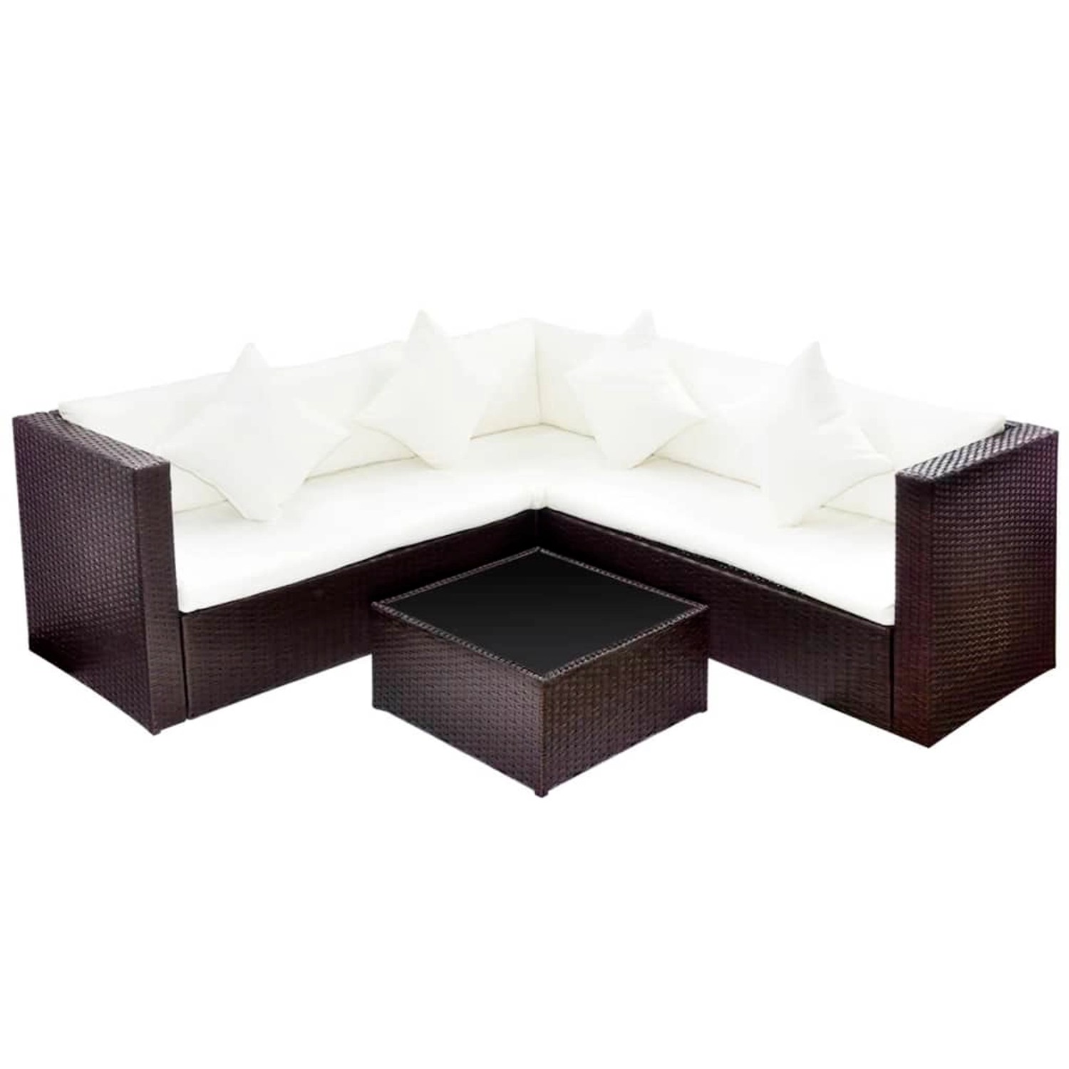 vidaXL 4-tlg Garten-Lounge-Set mit Auflagen Poly Rattan Braun Modell 19 günstig online kaufen