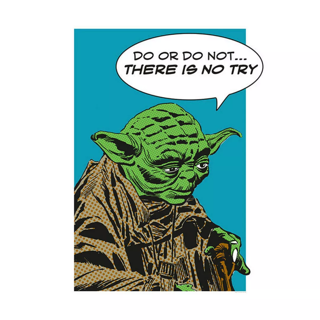 KOMAR Wandbild - Star Wars Classic Comic Quote Yoda - Größe: 50 x 70 cm meh günstig online kaufen