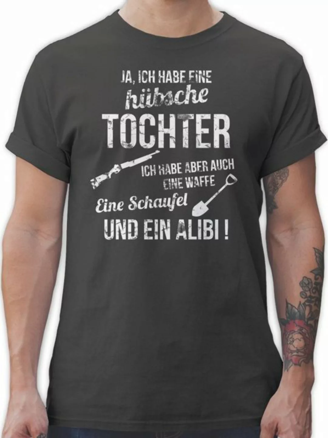 Shirtracer T-Shirt Ich habe eine hübsche Tochter Vatertag Geschenk für Papa günstig online kaufen