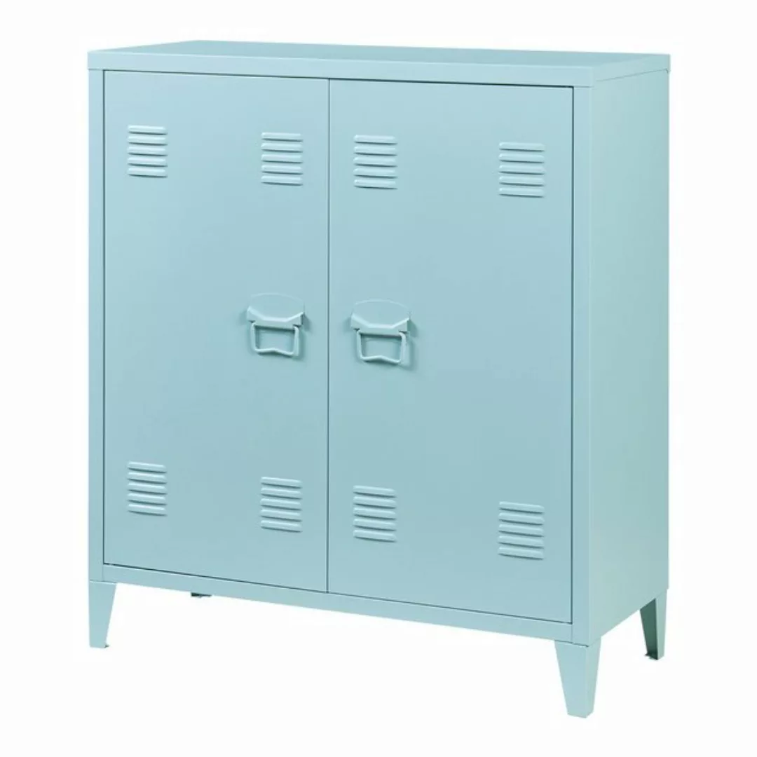 en.casa Aktenschrank »Oripää« mit 2 Türen Stahl 90x80x33 cm Graublau günstig online kaufen