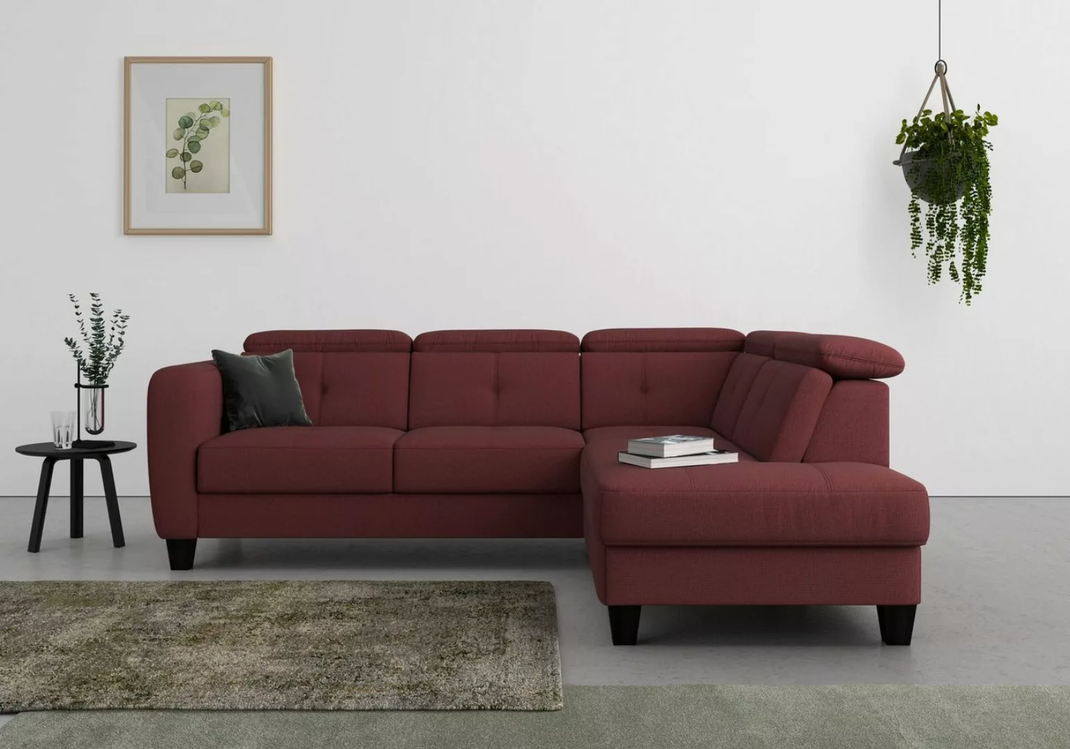 sit&more Ecksofa Belluci L-Form, inklusive Federkern, wahlweise mit Bettfun günstig online kaufen