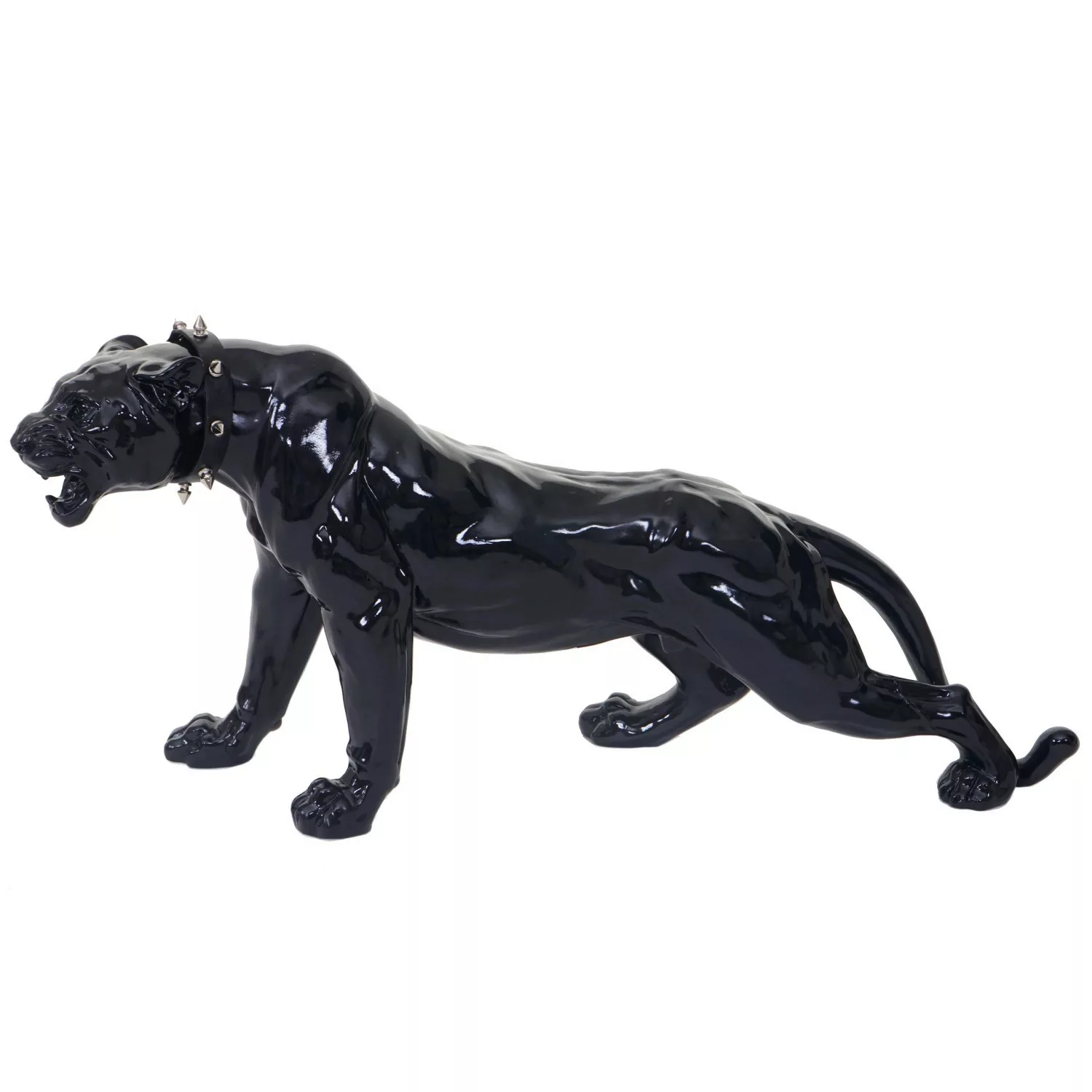MCW Deko Figur Panther mit Halsband Schwarz Hochglanz mit Halsband günstig online kaufen