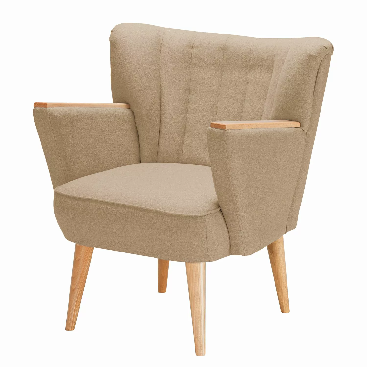home24 Mørteens Sessel Bauro Warmes Beige Filz 75x80x64 cm (BxHxT) günstig online kaufen