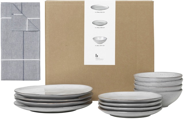 Broste Copenhagen Geschirr-Set »Nordic Sand, inklusive Geschirrtuch Set«, ( günstig online kaufen