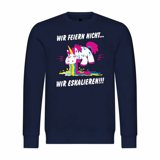 deinshirt Rundhalspullover Herren Pullover Wir feiern nicht WIR ESKALIEREN günstig online kaufen