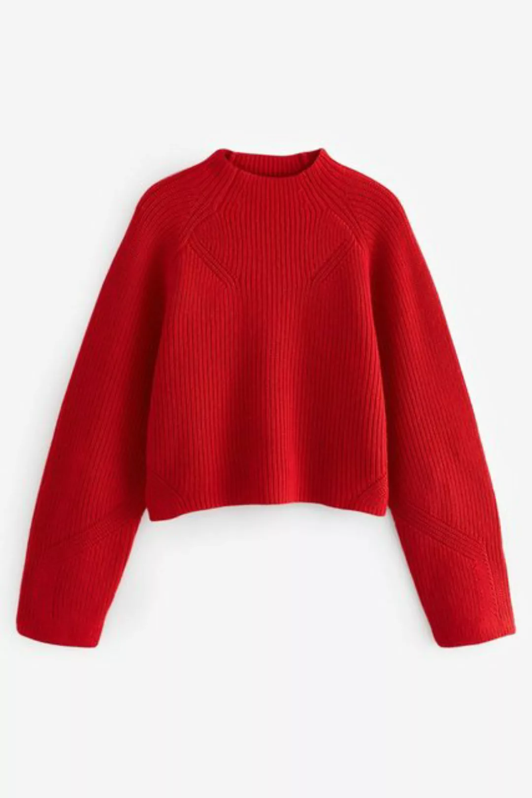 Next Stehkragenpullover Kurzer gerippter Pullover mit angesetztem Kragen (1 günstig online kaufen