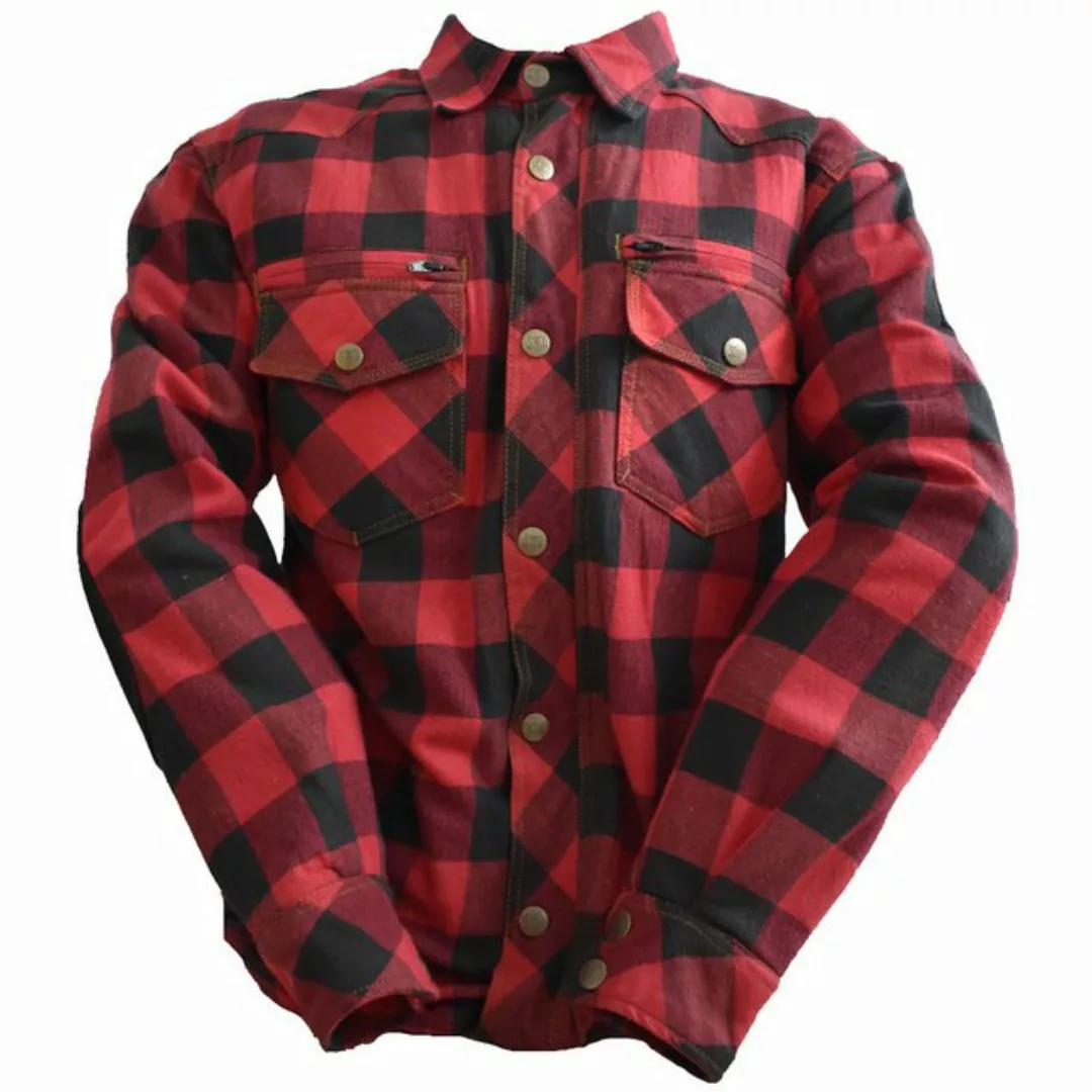 Bores Motorradjacke Bores Lumberjack Jacken-Hemd schwarz / rot Herren S günstig online kaufen
