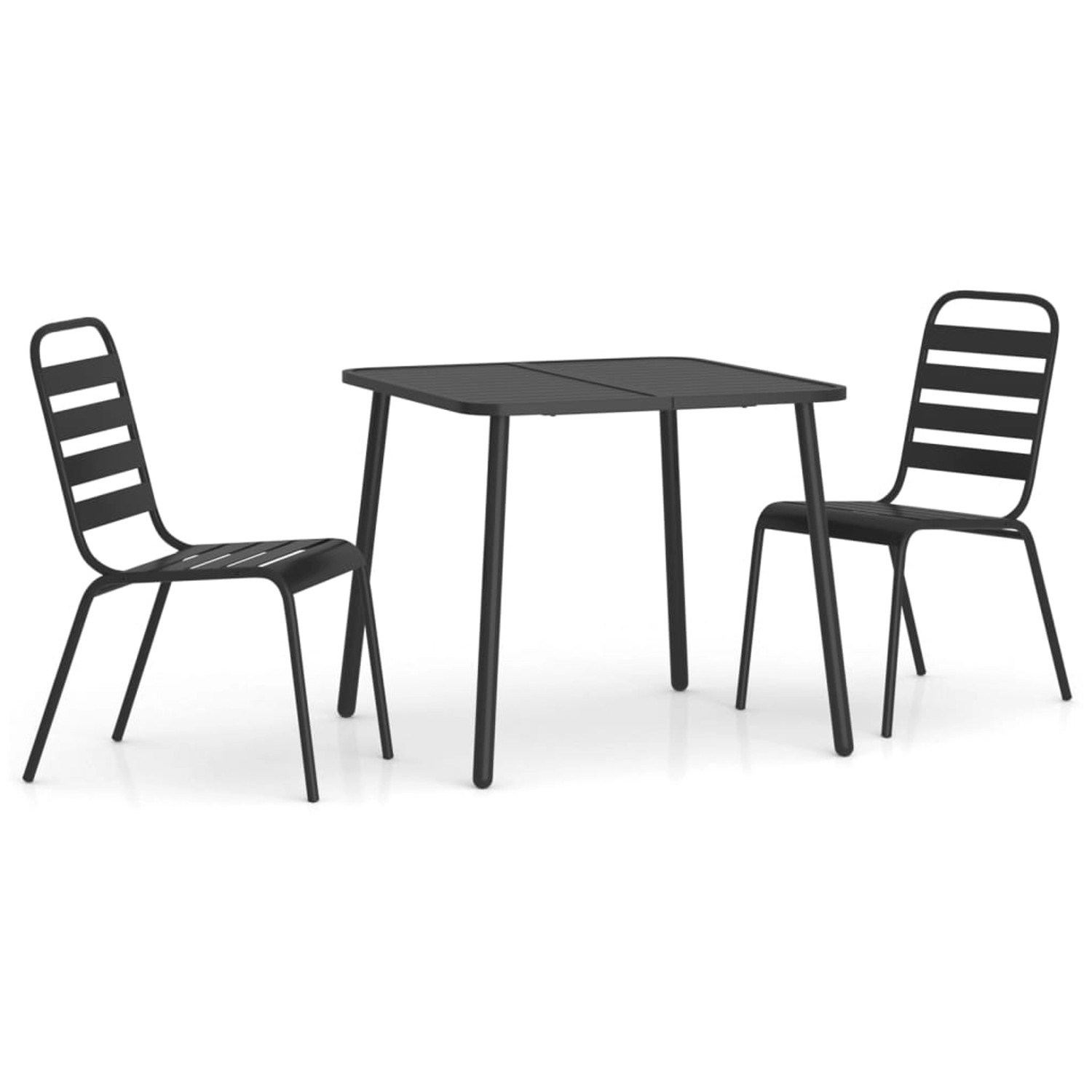 vidaXL 3-Tlg Garten-Essgruppe Anthrazit Stahl 3187987 günstig online kaufen
