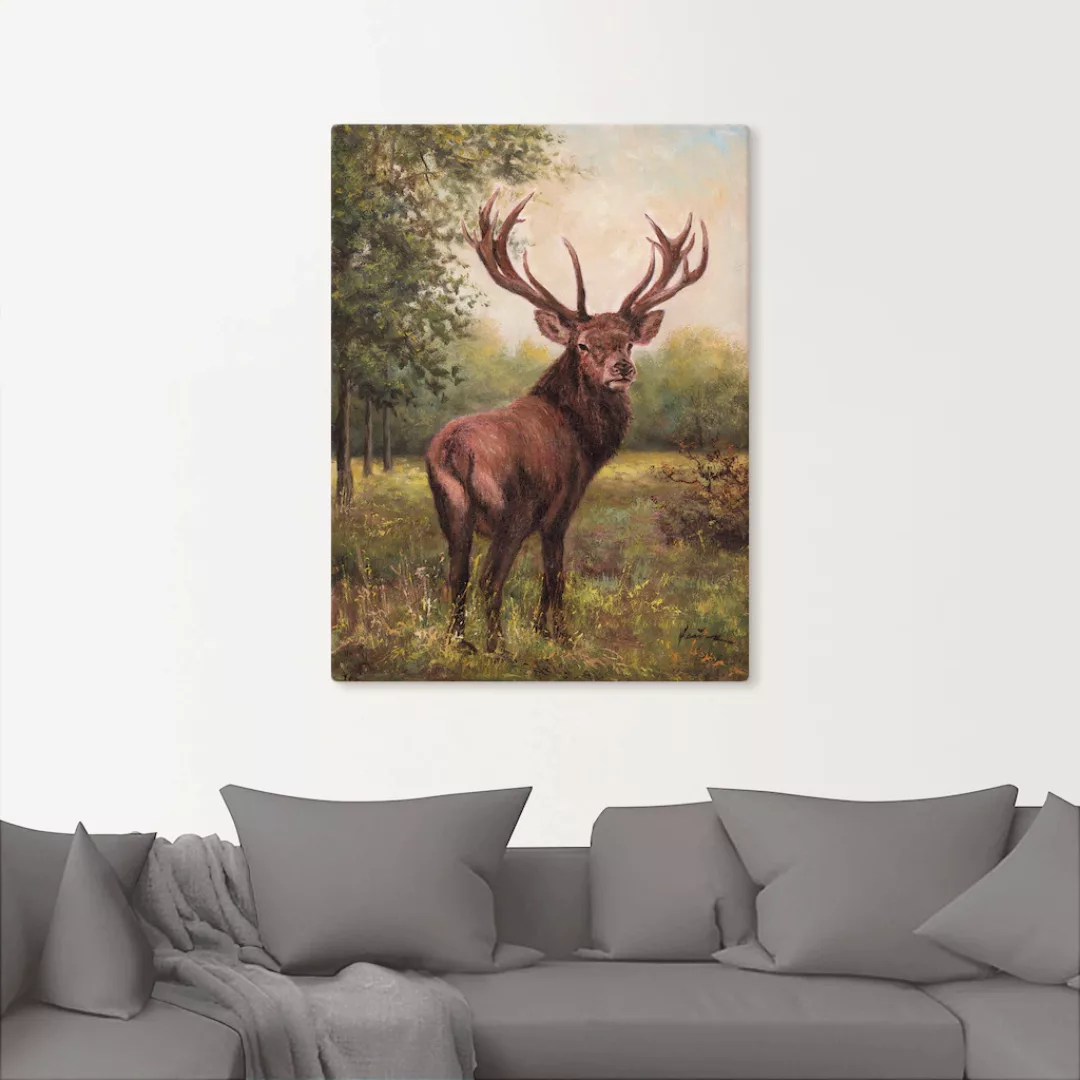 Artland Wandbild »Hirsch«, Wildtiere, (1 St.), als Leinwandbild, Poster, Wa günstig online kaufen