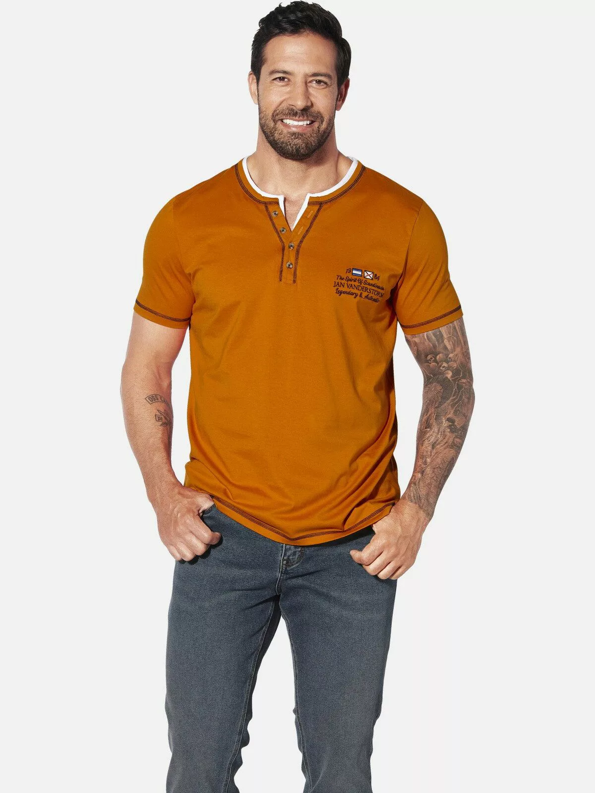 Jan Vanderstorm T-Shirt HAFTOR mit modischen günstig online kaufen