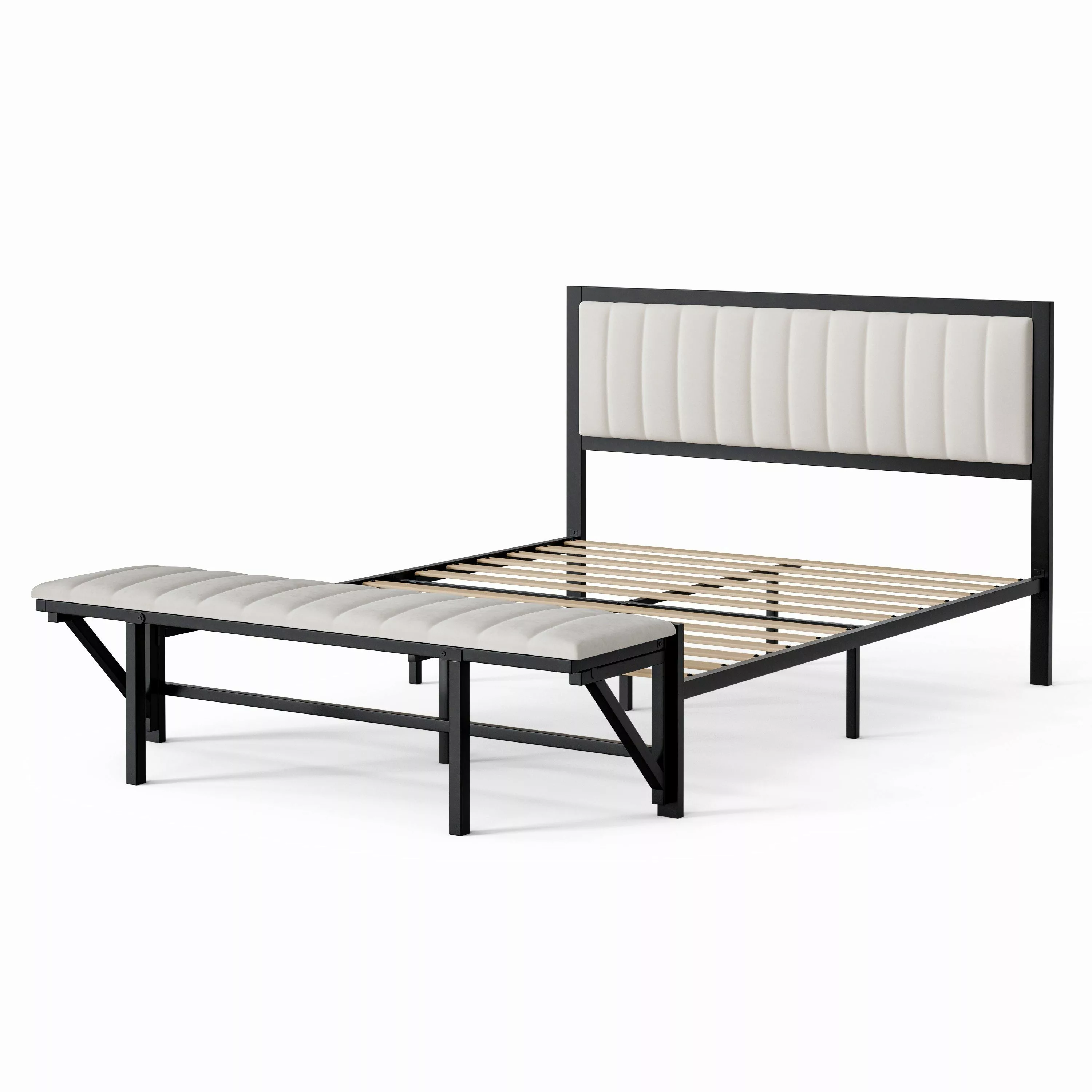 LVHOM Polsterbett Metallbett 140x200cm/160x200cm Bettgestell mit günstig online kaufen