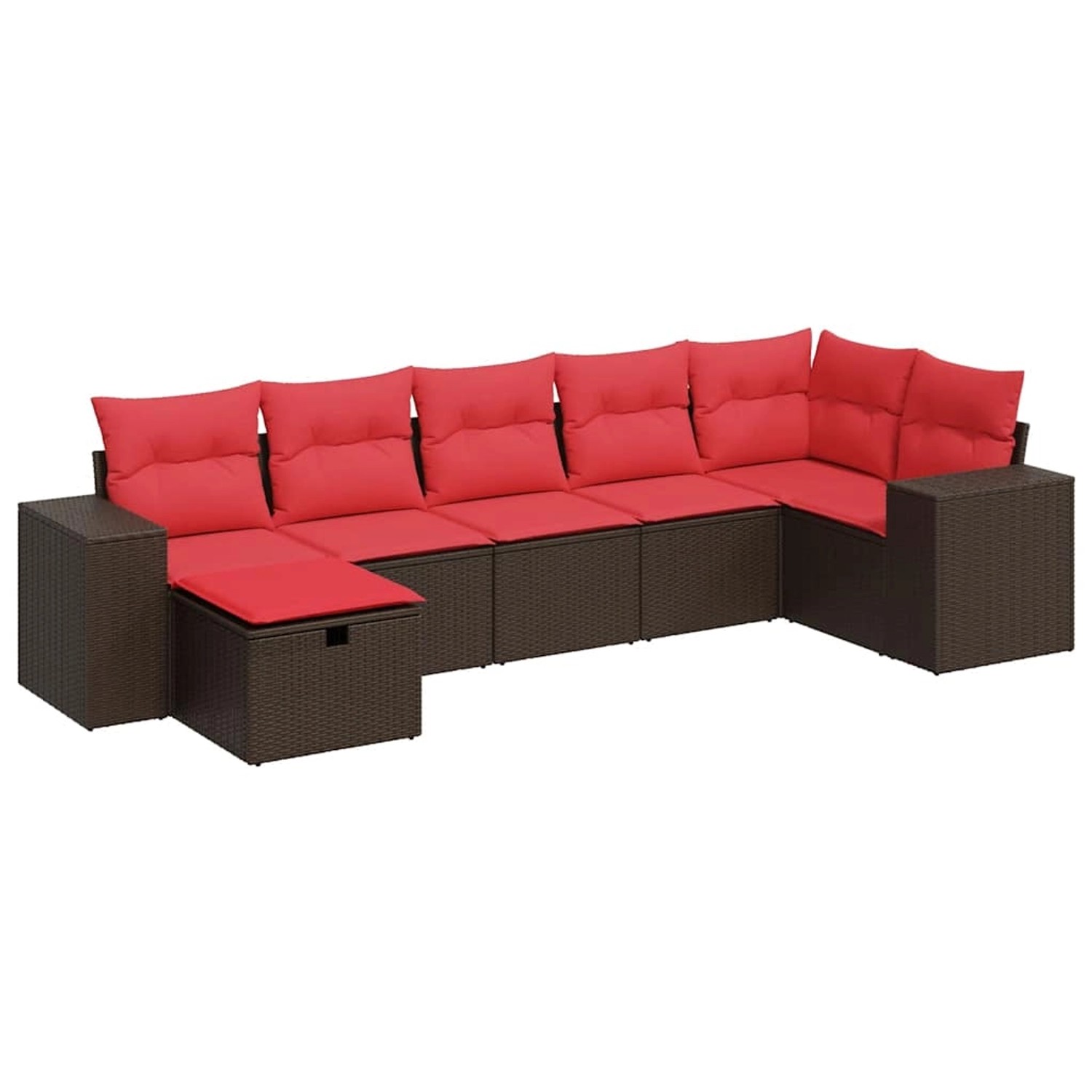 vidaXL 7-Tlg Garten-Sofagarnitur mit Kissen Braun Poly Rattan 3325710 günstig online kaufen