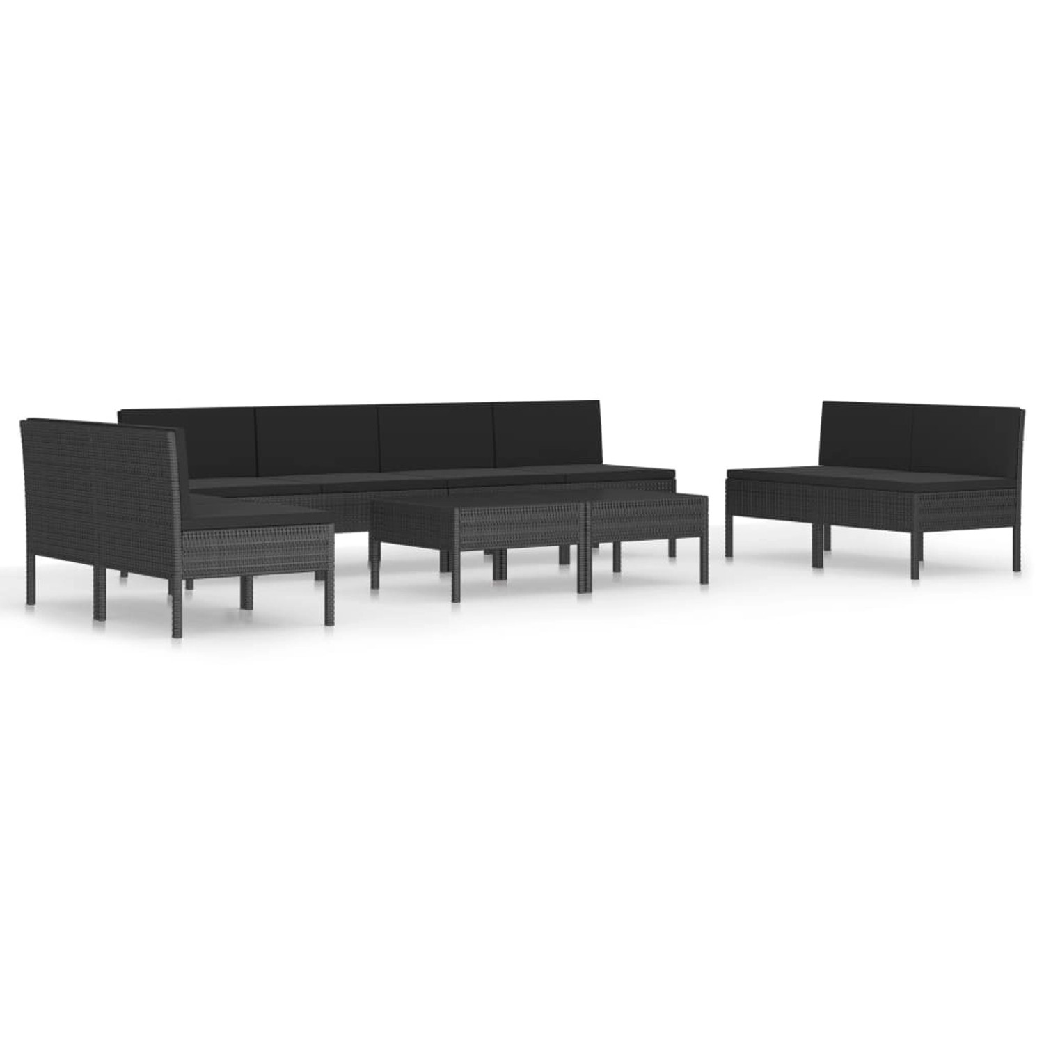 10-tlg. Garten-lounge-set Mit Auflagen Poly Rattan Schwarz günstig online kaufen