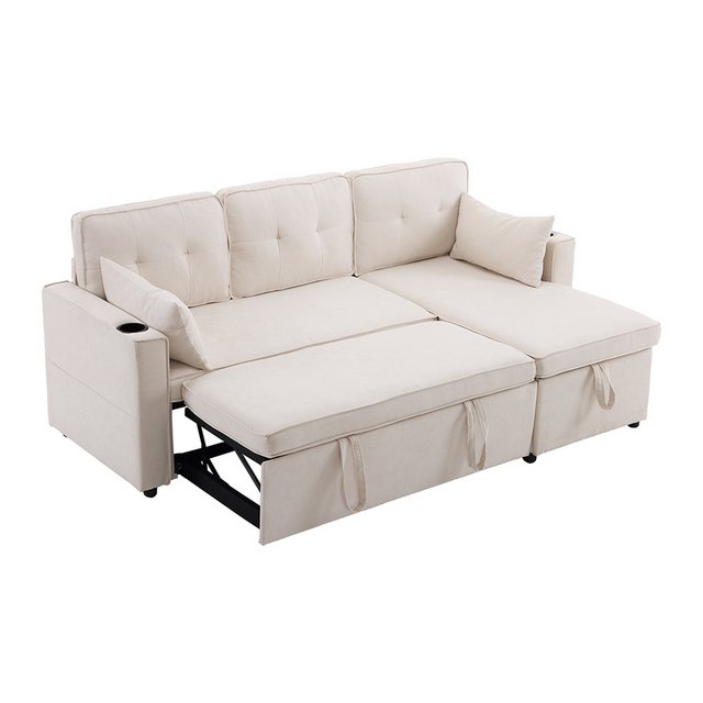 Sweiko Sofa Schlafsofa Loungesessel L-förmiges Sofa, mit Schlaffunktion,Lou günstig online kaufen