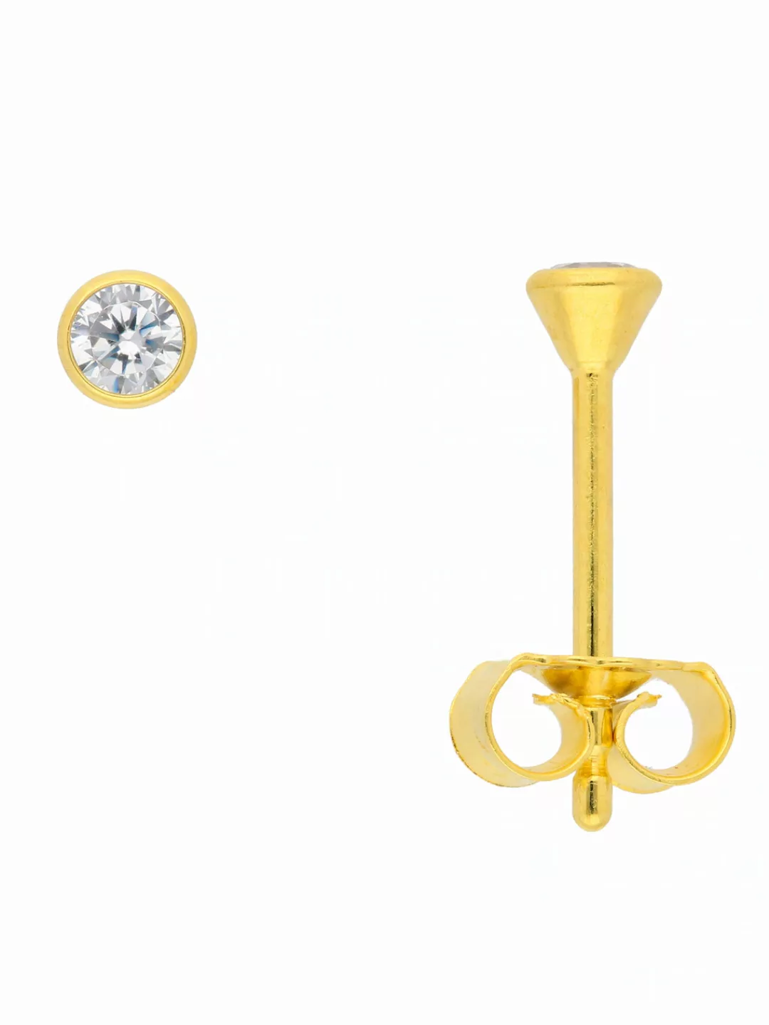 Adelia´s Paar Ohrhänger "585 Gold Ohrringe Ohrstecker mit Zirkonia Ø 3 mm", günstig online kaufen