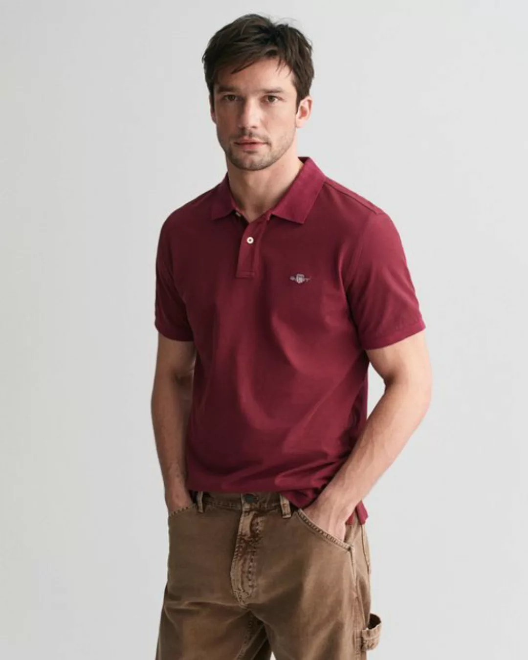 Gant Poloshirt REG SHIELD SS PIQUE POLO mit Logo und Flachstrickkragen 100% günstig online kaufen