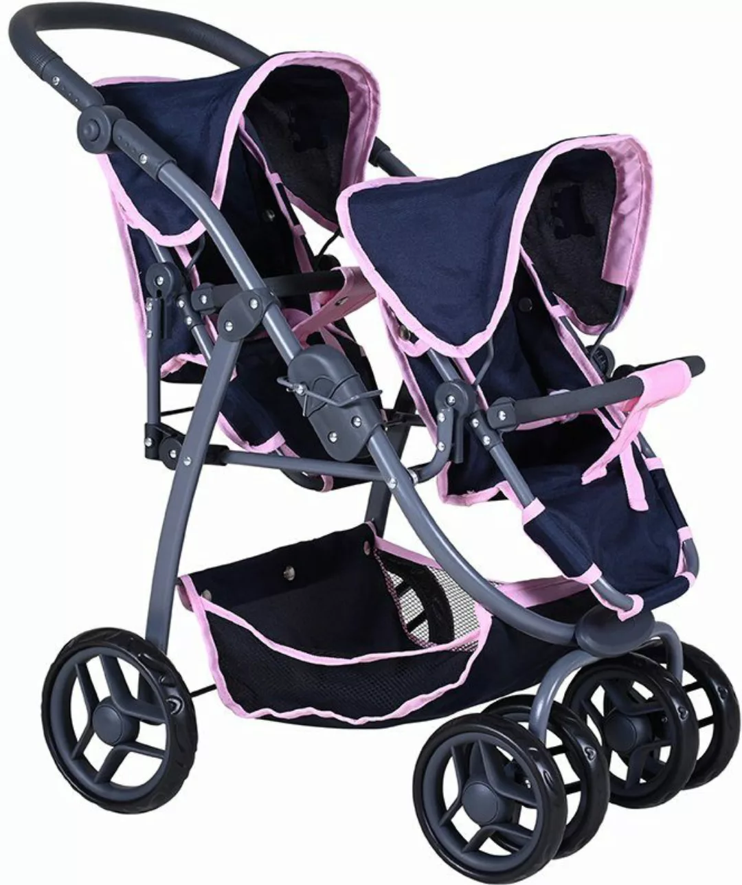 Knorrtoys® Puppen-Zwillingsbuggy Milo - Navy Pink günstig online kaufen