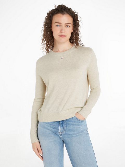 Tommy Jeans Strickpullover TJW ESSENTIAL CREW NECK SWEATER mit Logostickere günstig online kaufen