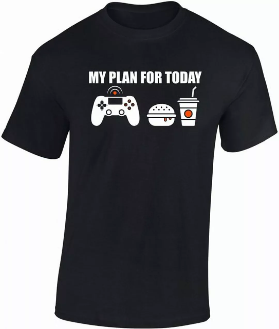 Baddery Print-Shirt Gamer T-Shirt: "My plan for today : Gaming", hochwertig günstig online kaufen