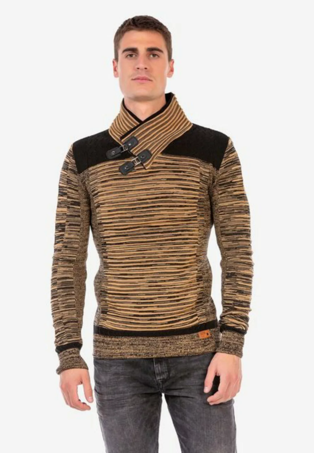 Cipo & Baxx Strickpullover, mit modischem Kragen günstig online kaufen