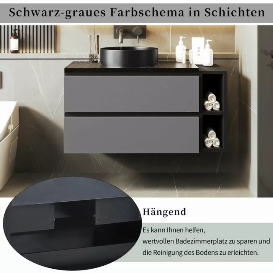 MODFU Waschbeckenunterschrank hängend 80cm breit (Badezimmerschrankmit Kera günstig online kaufen