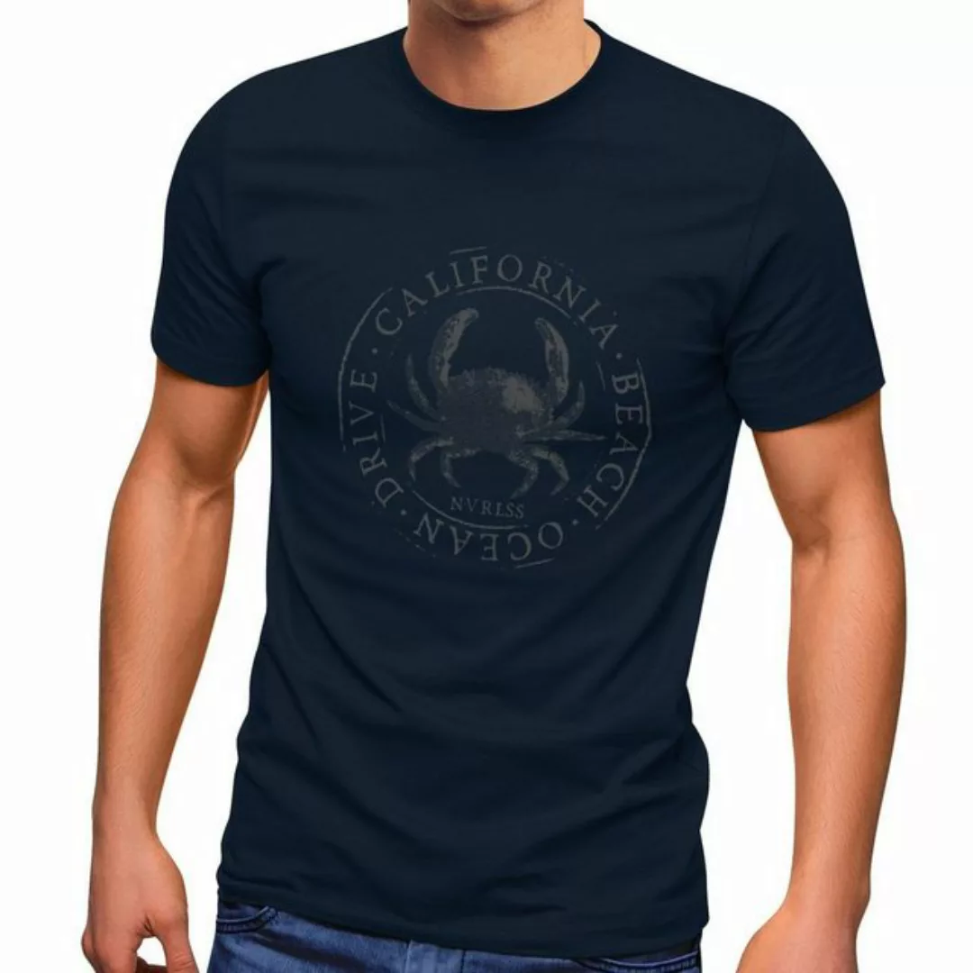 Neverless Print-Shirt Herren T-Shirt California Beach Crab Krabbe Krebs Oce günstig online kaufen
