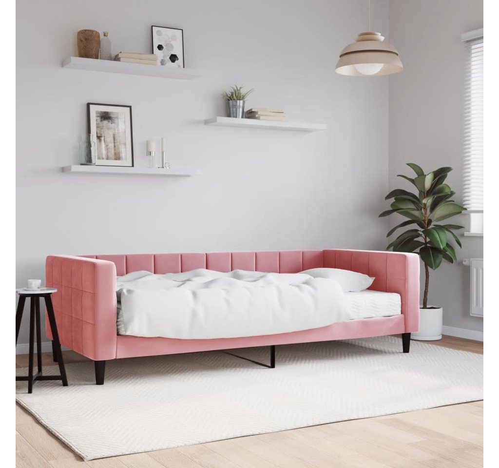 vidaXL Gästebett Gästebett Tagesbett mit Matratze Rosa 90x200 cm Samt Bett günstig online kaufen