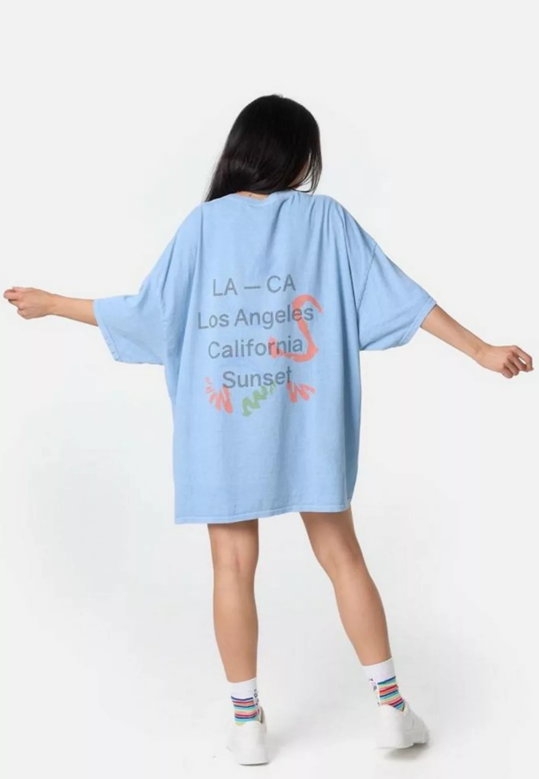 Worldclassca Print-Shirt Worldclassca Oversized T-SHIRT LA Print Washed Tee günstig online kaufen